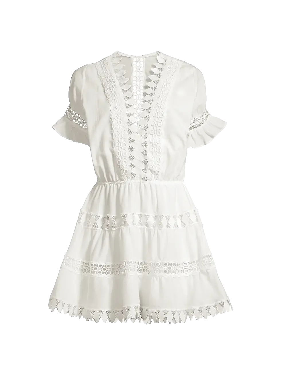 Peixoto Embroidered Lace-trim Dress